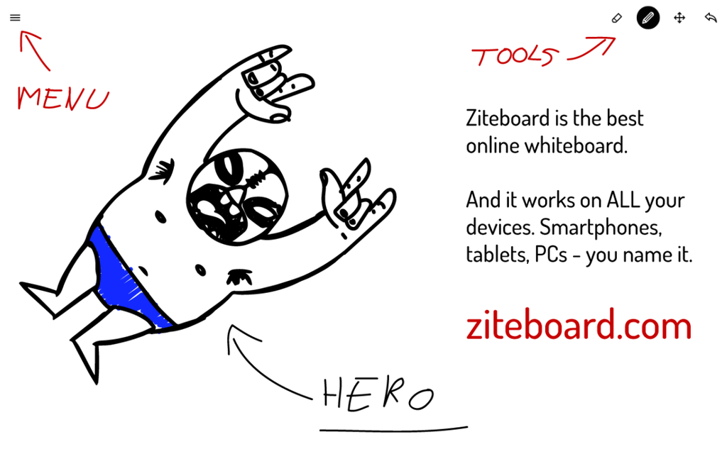 Ziteboard - An online whiteboard for visual collaboration, drawing, and brainstorming. banner